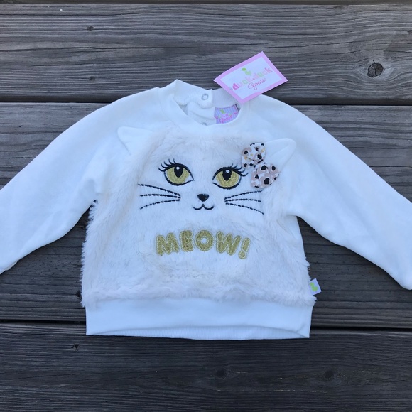 Duck Duck Goose Kids Girl Long Sleeve Shirt MEOW - Picture 4 of 8
